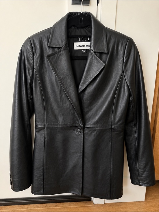 Reformation Jackets & Blazers - Reformation Black Leather Single-Button Blazer